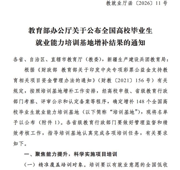 学校获批全国高校毕业生就业能力培训基地