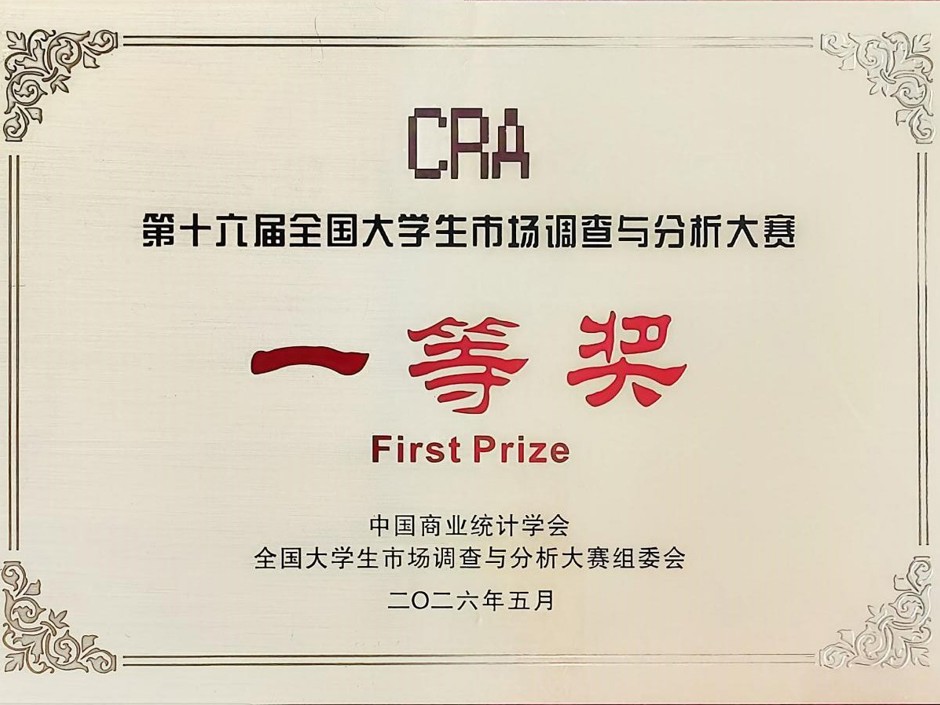 全国一等奖！学校研究生在第十六届全国大学生市场调查与分析大赛中荣获佳绩