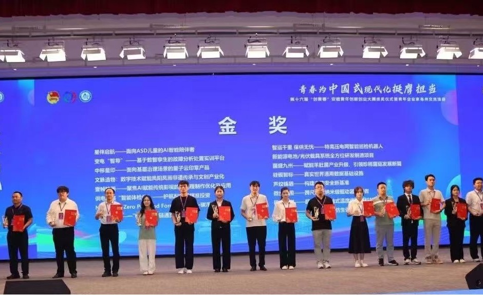 荣获金奖！学校稀光极测团队在第十六届“创青春”安徽青年创新创业大赛中获佳绩